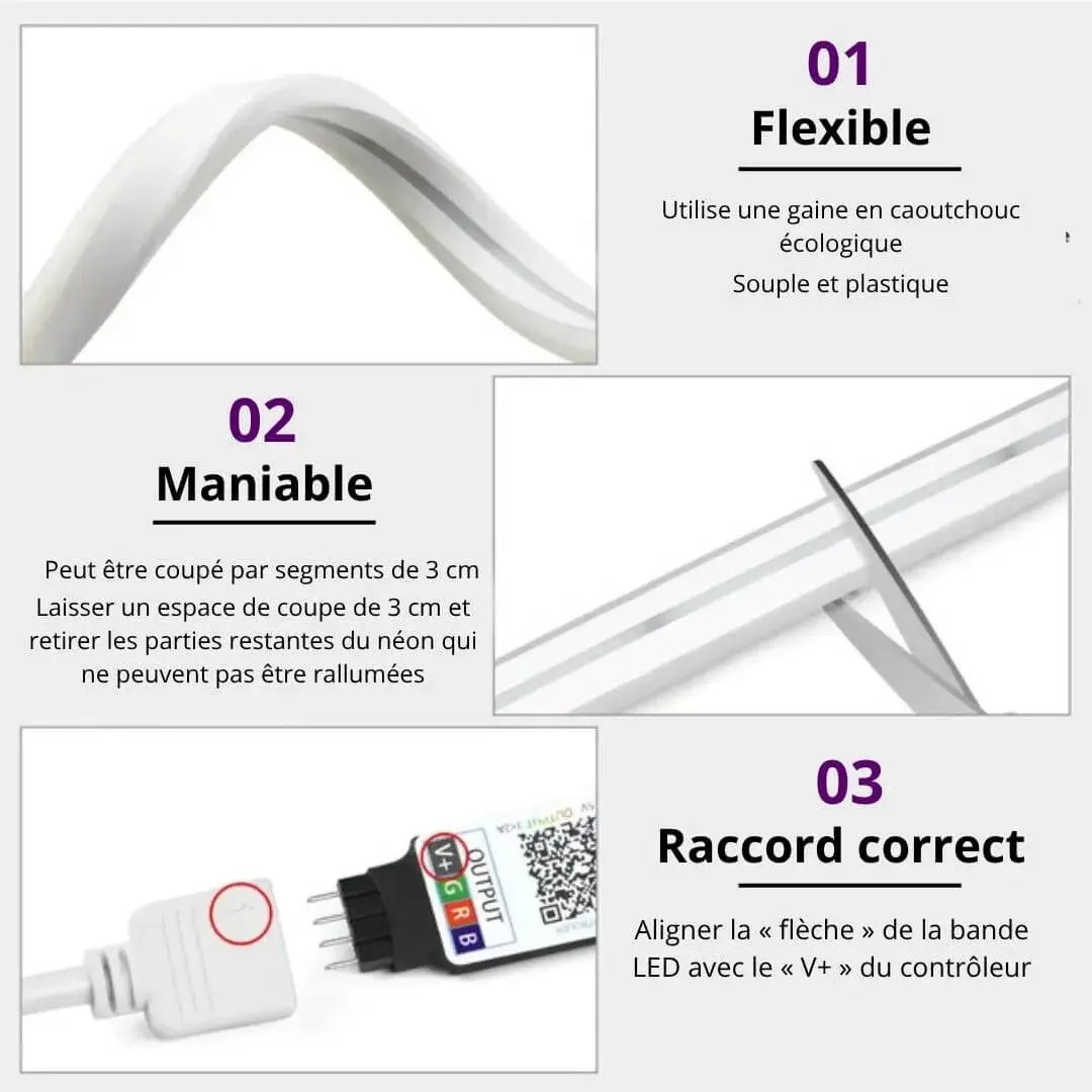 Neon Led Light NeoGlow™ : Une bande lumineuse intelligente et élégante