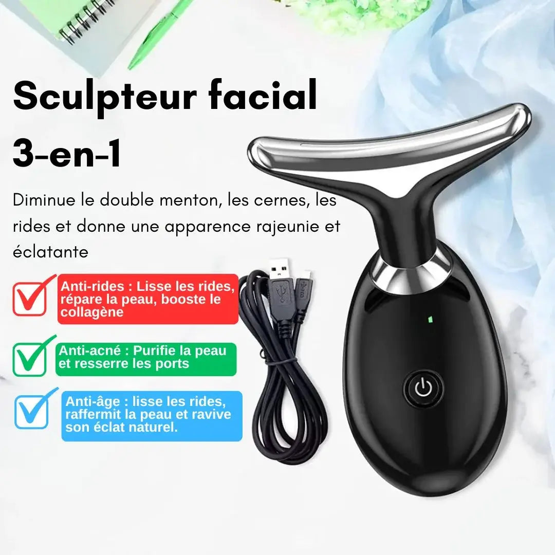 Sculpteur Facial 3-en-1 : Anti-rides, Anti-âge & Anti-acné
