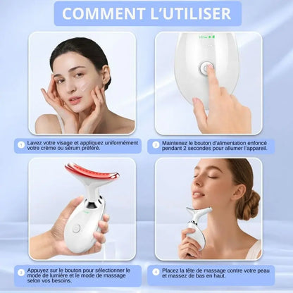 EMS Facial Massager 3-en-1 : Massage, Anti-rides & Anti-âge