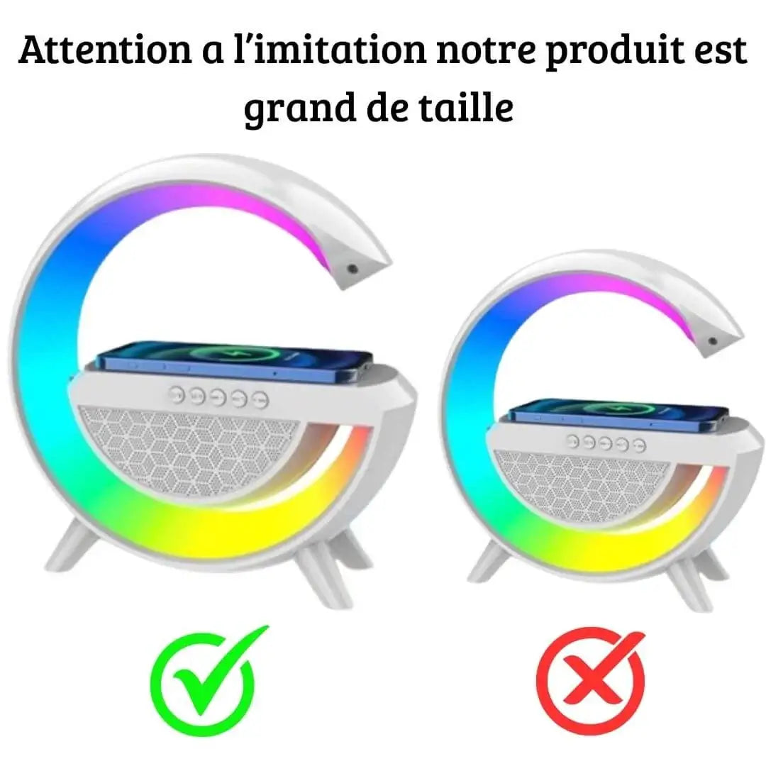 SMART LAMP RGB 4-en-1 : Haut Parleur, Chargeur magnétique, FM Radio & Éclairage LED