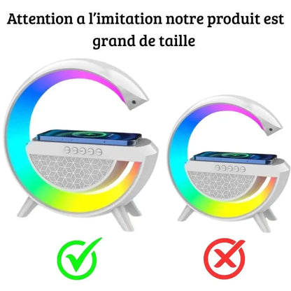SMART LAMP RGB 4-en-1 : Haut Parleur, Chargeur magnétique, FM Radio & Éclairage LED