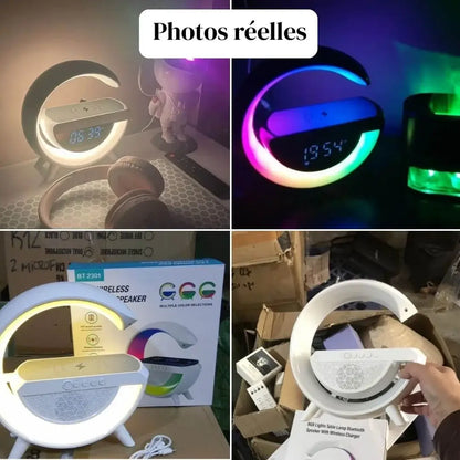 SMART LAMP RGB 4-en-1 : Haut Parleur, Chargeur magnétique, FM Radio & Éclairage LED