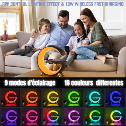 SMART LAMP RGB 4-en-1 : Haut Parleur, Chargeur magnétique, FM Radio & Éclairage LED