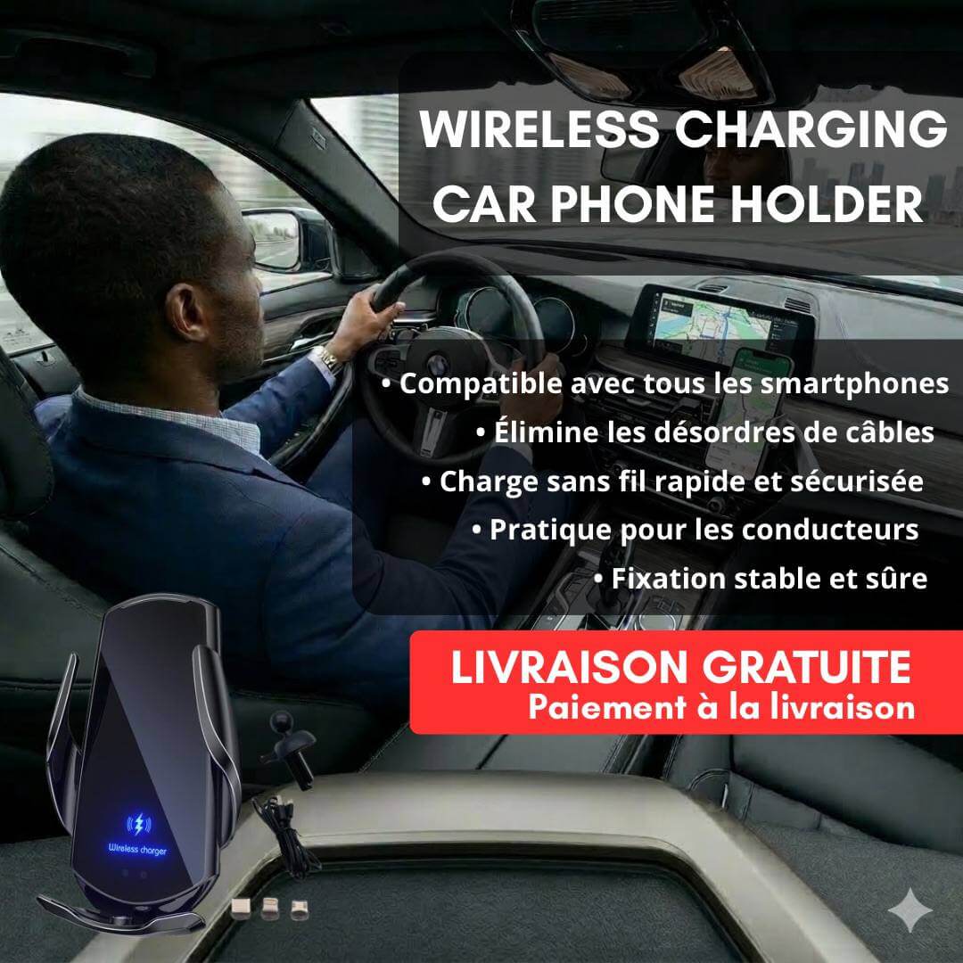 AutoGrip : Support pour Téléphone Intelligent & Chargeur Sans Fil