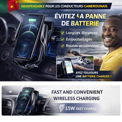AutoGrip : Support pour Téléphone Intelligent & Chargeur Sans Fil