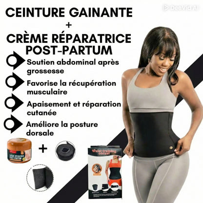 Pack Post-Partum : Ceinture Gainante 5M + 02 Crèmes Réparatrice